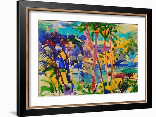 South Maui, Hawaii, 2023 (Watercolour)-Peter Graham-Framed Giclee Print