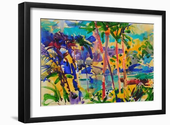 South Maui, Hawaii, 2023 (Watercolour)-Peter Graham-Framed Giclee Print