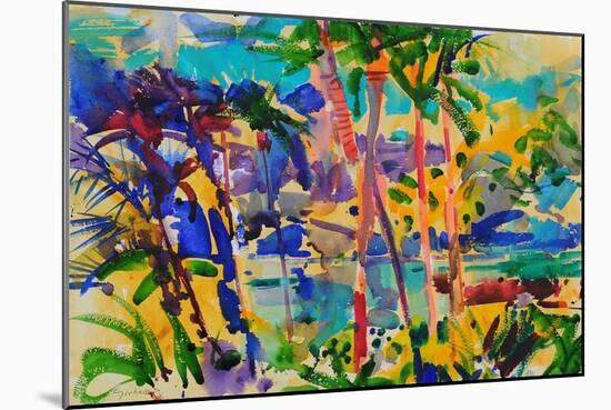 South Maui, Hawaii, 2023 (Watercolour)-Peter Graham-Mounted Giclee Print