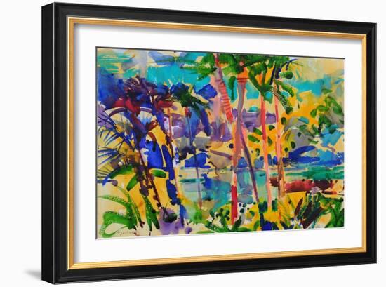 South Maui, Hawaii, 2023 (Watercolour)-Peter Graham-Framed Giclee Print