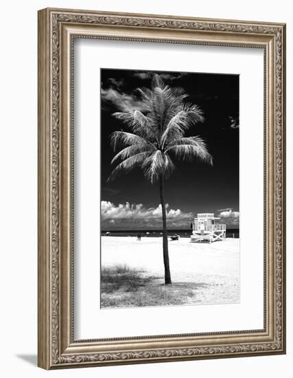 South Miami Beach Landscape with Life Guard Station - Florida - USA-Philippe Hugonnard-Framed Photographic Print