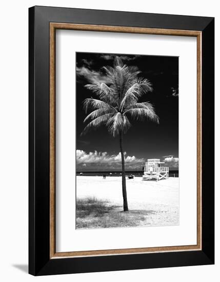 South Miami Beach Landscape with Life Guard Station - Florida - USA-Philippe Hugonnard-Framed Photographic Print