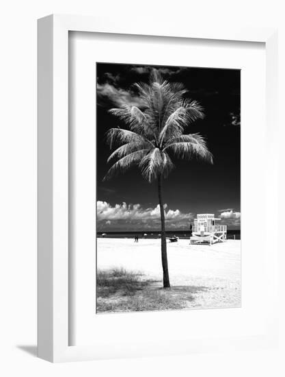 South Miami Beach Landscape with Life Guard Station - Florida - USA-Philippe Hugonnard-Framed Photographic Print