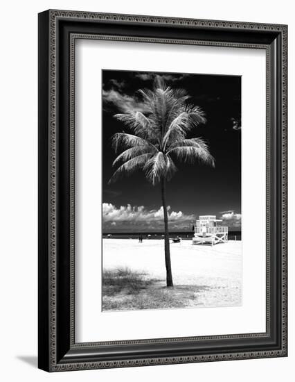 South Miami Beach Landscape with Life Guard Station - Florida - USA-Philippe Hugonnard-Framed Photographic Print