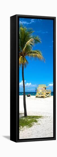 South Miami Beach Landscape with Life Guard Station - Florida - USA-Philippe Hugonnard-Framed Premier Image Canvas