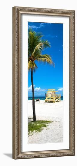 South Miami Beach Landscape with Life Guard Station - Florida - USA-Philippe Hugonnard-Framed Photographic Print