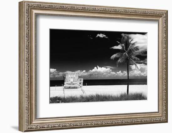 South Miami Beach Landscape with Life Guard Station - Florida-Philippe Hugonnard-Framed Photographic Print