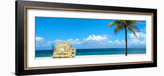 South Miami Beach Landscape with Life Guard Station - Florida-Philippe Hugonnard-Framed Photographic Print