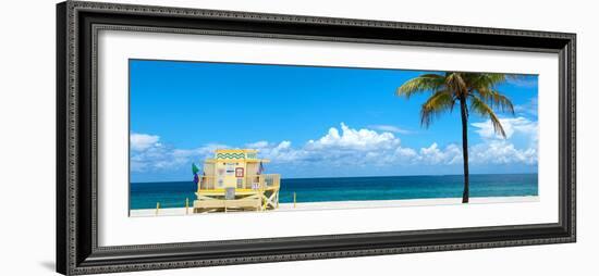 South Miami Beach Landscape with Life Guard Station - Florida-Philippe Hugonnard-Framed Photographic Print