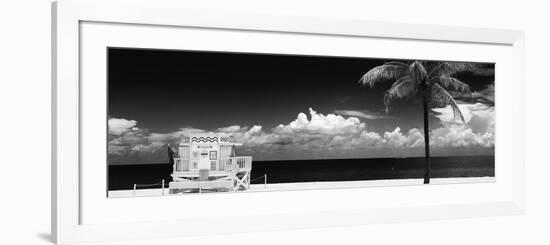 South Miami Beach Landscape with Life Guard Station - Florida-Philippe Hugonnard-Framed Photographic Print