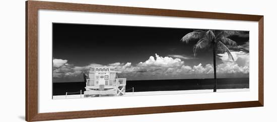 South Miami Beach Landscape with Life Guard Station - Florida-Philippe Hugonnard-Framed Photographic Print