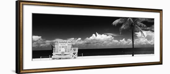 South Miami Beach Landscape with Life Guard Station - Florida-Philippe Hugonnard-Framed Photographic Print