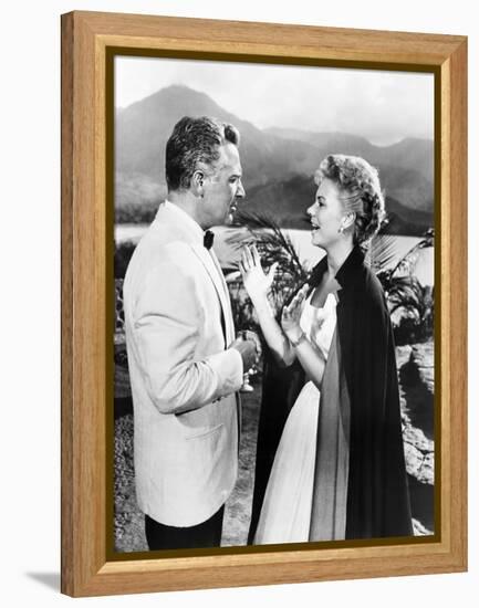 South Pacific, from Left, Rossano Brazzi, Mitzi Gaynor, 1958-null-Framed Stretched Canvas