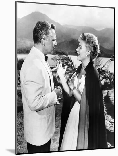 South Pacific, from Left, Rossano Brazzi, Mitzi Gaynor, 1958-null-Mounted Photo