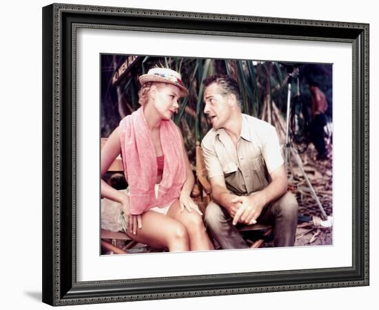 South Pacific, Mitzi Gaynor, Rossano Brazzi On Set, 1958-null-Framed Photo