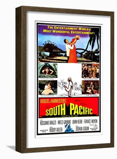 South Pacific, Rossano Brazzi, Mitzi Gaynor, 1958-null-Framed Art Print