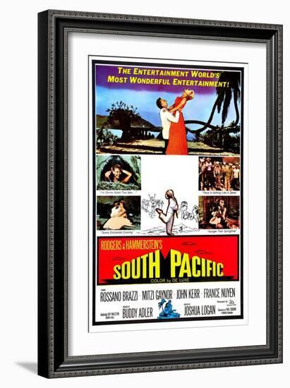 South Pacific, Rossano Brazzi, Mitzi Gaynor, 1958-null-Framed Art Print