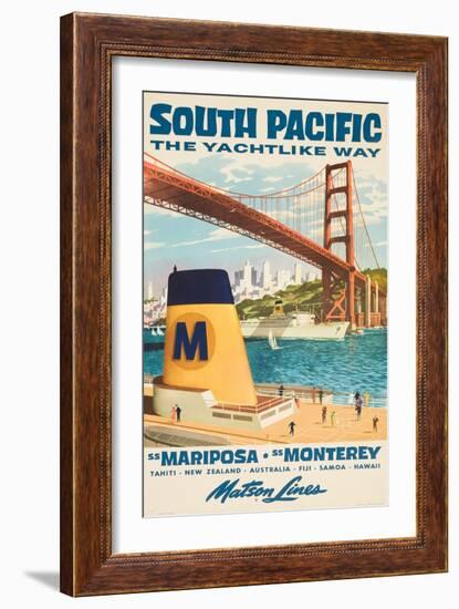 South Pacific the Yachtlike Way Poster-null-Framed Giclee Print