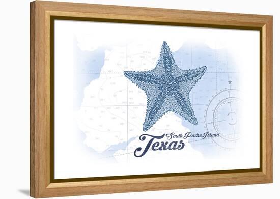 South Padre Island, Texas - Starfish - Blue - Coastal Icon-Lantern Press-Framed Stretched Canvas