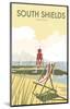 South Shields - Dave Thompson Contemporary Travel Print-Dave Thompson-Mounted Giclee Print