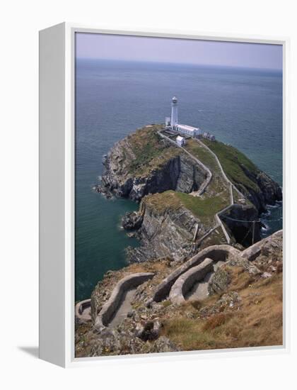 South Stack Lighthouse on the Western Tip of Holy Island, Anglesey-Nigel Blythe-Framed Premier Image Canvas