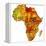 South Sudan on Actual Map of Africa-michal812-Framed Stretched Canvas