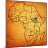 South Sudan on Actual Map of Africa-michal812-Mounted Art Print