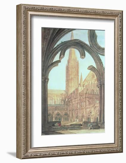 South View of Salisbury Cathedral, 1802-J M W Turner-Framed Giclee Print