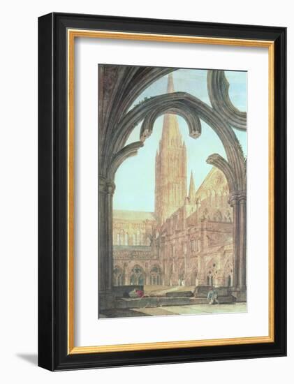 South View of Salisbury Cathedral, 1802-J M W Turner-Framed Giclee Print