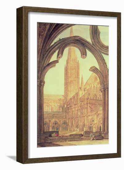 South View of Salisbury Cathedral from the Cloisters-J. M. W. Turner-Framed Giclee Print