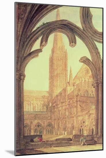 South View of Salisbury Cathedral from the Cloisters-J. M. W. Turner-Mounted Giclee Print