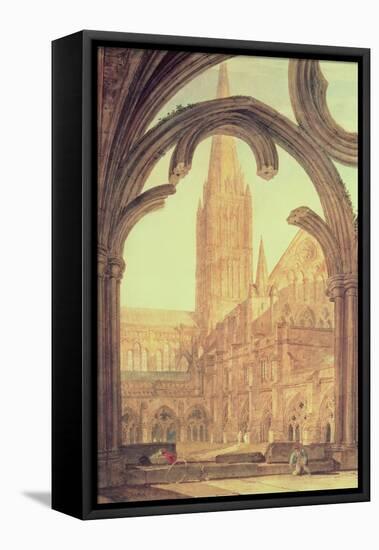 South View of Salisbury Cathedral from the Cloisters-J. M. W. Turner-Framed Premier Image Canvas