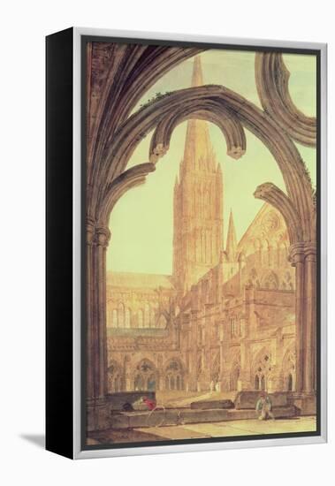 South View of Salisbury Cathedral from the Cloisters-J. M. W. Turner-Framed Premier Image Canvas