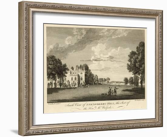 South View of Strawberry Hill, Twickenham, London, the Seat of the Honourable Horace Walpole-Paul Sandby-Framed Giclee Print