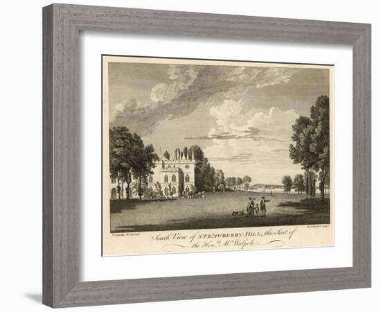 South View of Strawberry Hill, Twickenham, London, the Seat of the Honourable Horace Walpole-Paul Sandby-Framed Giclee Print