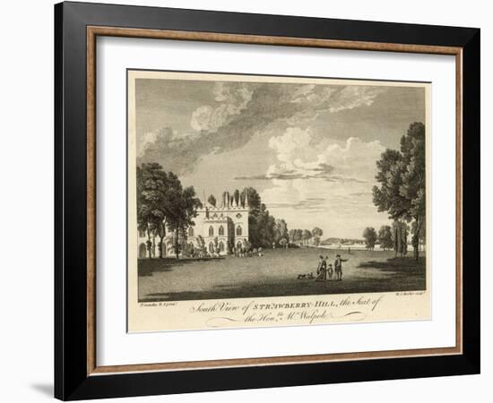 South View of Strawberry Hill, Twickenham, London, the Seat of the Honourable Horace Walpole-Paul Sandby-Framed Giclee Print