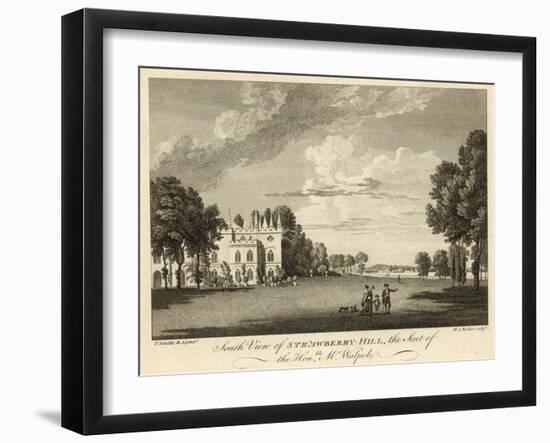 South View of Strawberry Hill, Twickenham, London, the Seat of the Honourable Horace Walpole-Paul Sandby-Framed Giclee Print