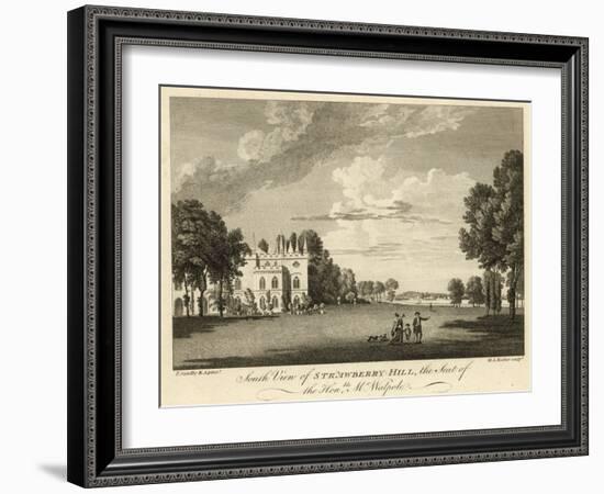 South View of Strawberry Hill, Twickenham, London, the Seat of the Honourable Horace Walpole-Paul Sandby-Framed Giclee Print