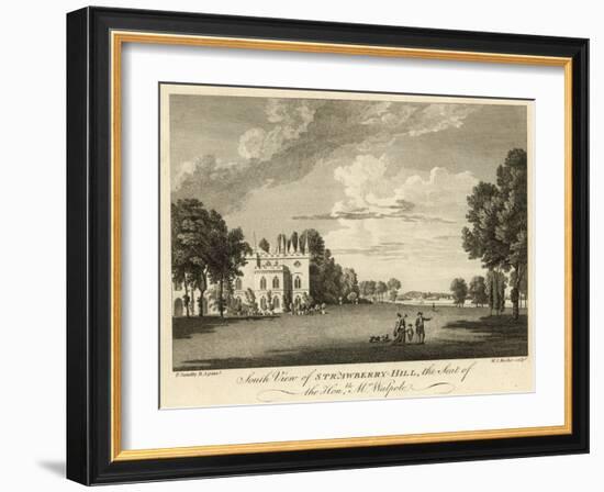 South View of Strawberry Hill, Twickenham, London, the Seat of the Honourable Horace Walpole-Paul Sandby-Framed Giclee Print