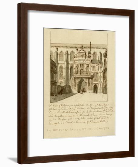 South View of the Entrance to Guildhall, City of London, 18th Century-William Griggs-Framed Giclee Print