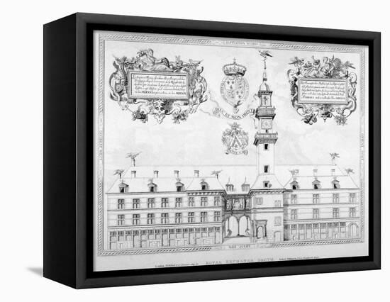 South View of the First Royal Exchange with Coats of Arms Above, City of London, 1819-null-Framed Premier Image Canvas