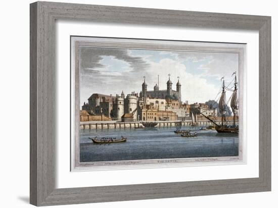 South View of the Tower of London with Boats on the River Thames, 1795-Joseph Constantine Stadler-Framed Giclee Print