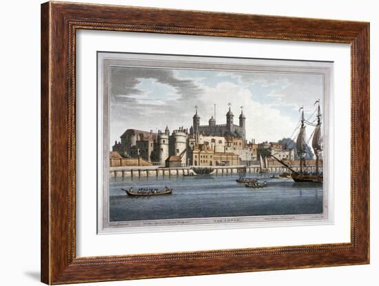 South View of the Tower of London with Boats on the River Thames, 1795-Joseph Constantine Stadler-Framed Giclee Print