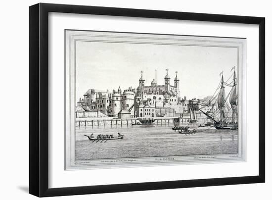 South View of the Tower of London with Boats on the River Thames, 1795-Joseph Constantine Stadler-Framed Giclee Print