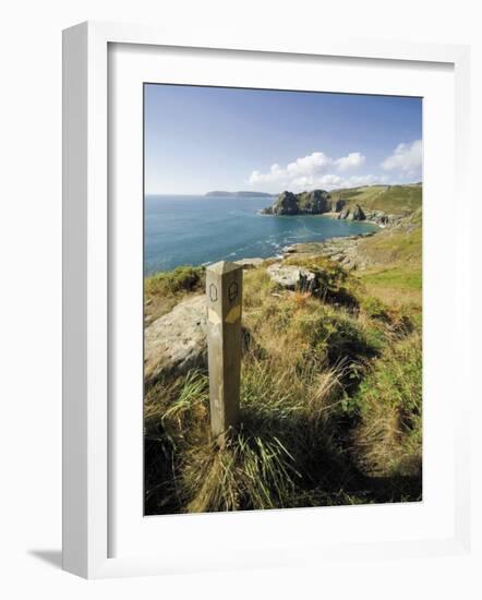 South West Devon Coastal Footpath Approaching Gammon Head, Prawle Point, South Hams, Devon, England-David Hughes-Framed Photographic Print