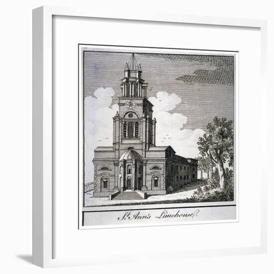 South-West View of the Church of St Anne, Limehouse, London, C1750-null-Framed Giclee Print