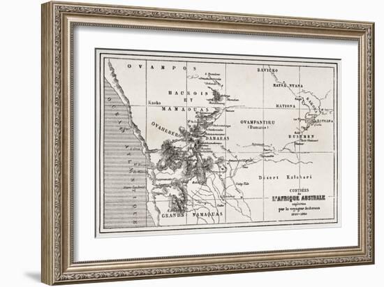 South Western Africa Old Map-marzolino-Framed Premium Giclee Print