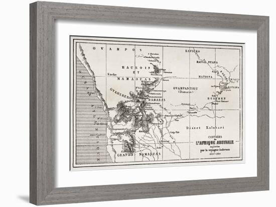 South Western Africa Old Map-marzolino-Framed Premium Giclee Print