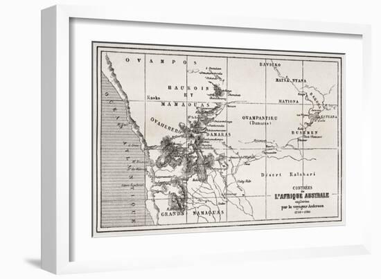 South Western Africa Old Map-marzolino-Framed Premium Giclee Print