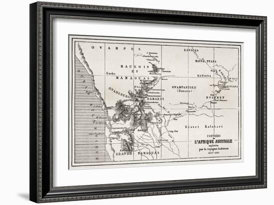 South Western Africa Old Map-marzolino-Framed Premium Giclee Print